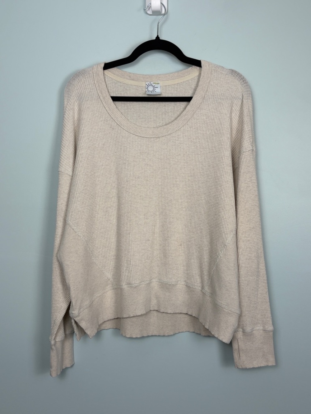 Offline by Aerie Women’s Medium Cream Waffle Knit Oversized Cropped Sweater Top
